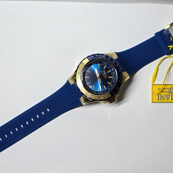 Invicta Aviator Men's Watch - 50mm, Gold, Blue (49668) - Picture 3 of 7